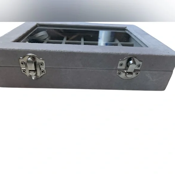 Gray Jewelry Organizer Ring Earring Jewelry Box 24 compartments - Picture 3 of 7